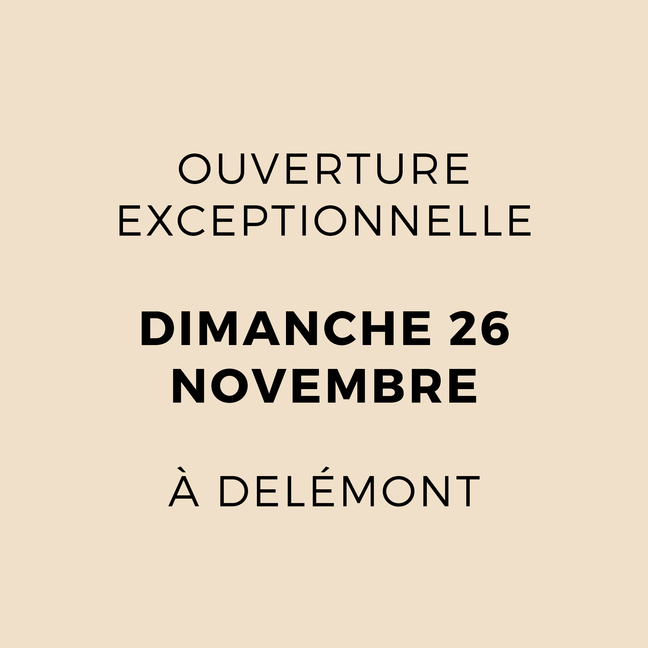 Ouverture dimanche 26 novembre à Delémont